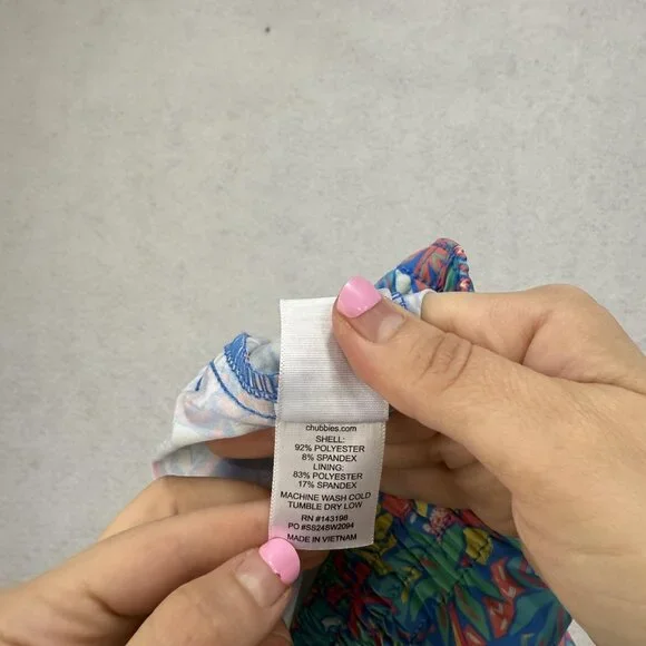 Chubbies Shorts Mens Medium Blue Tropical Swim Trunks 5in Inseam Lined Volley - Picture 9 of 10